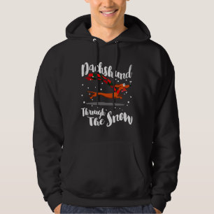 Dachshund Gif Through The Snow Hoodie