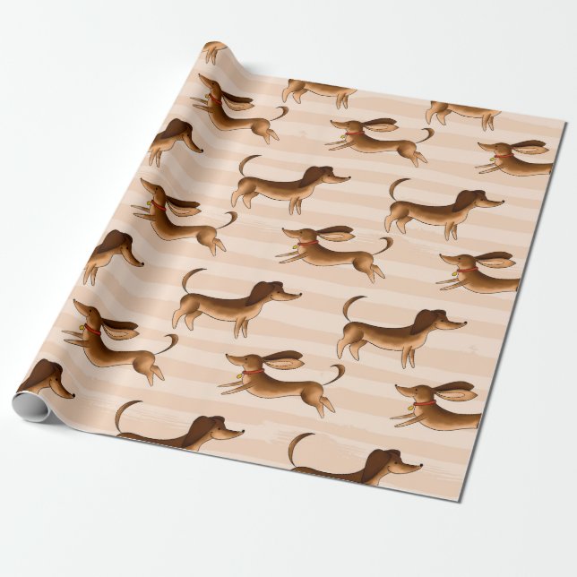 Dachshund Gift Wrapping Paper (Unrolled)