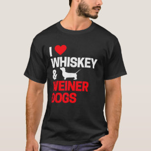 Dachshund Gifts For Men Women I Love Whiskey Weine T-Shirt