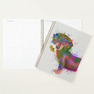 Dachshund & Glasses Rainbow Splash Planner