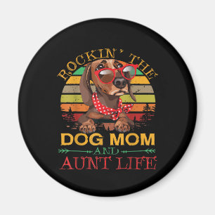 Dachshund Glasses Rockin Dog Mum Gift For Aunt Magnet