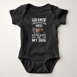 Dachshund God Knew I Needed An Angel So He Gave Me Baby Bodysuit