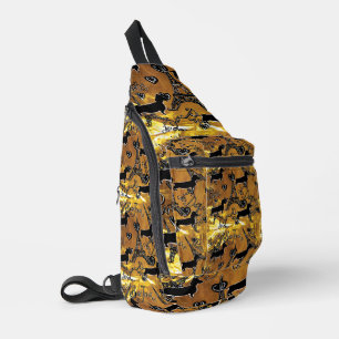 Dachshund Gold Sling Bag