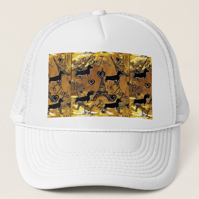 Dachshund Gold Trucker Hat (Front)