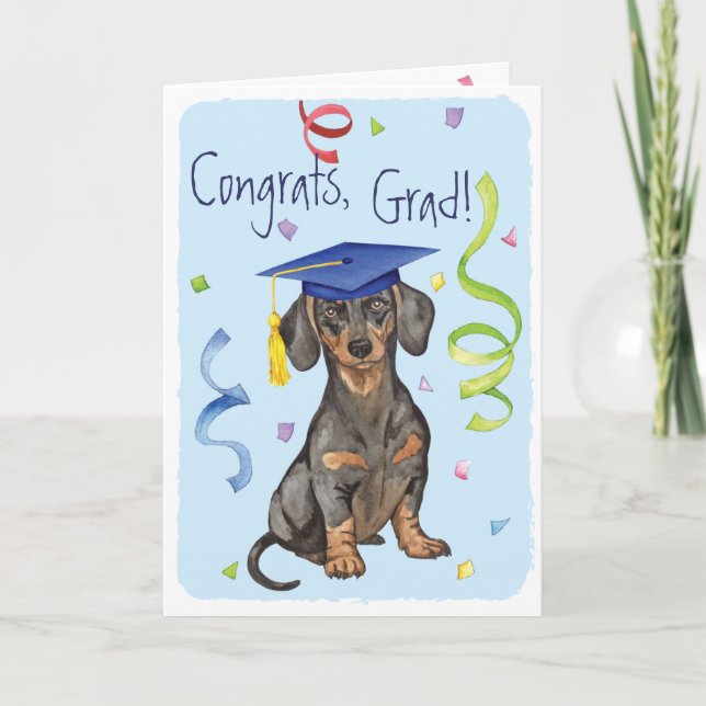 Dachshund Graduate Card (Front)
