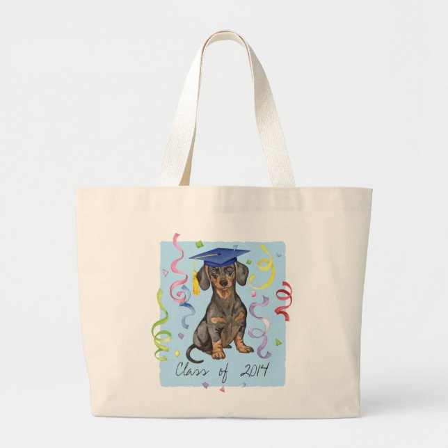 Dachshund Graduate Large Tote Bag (Front)