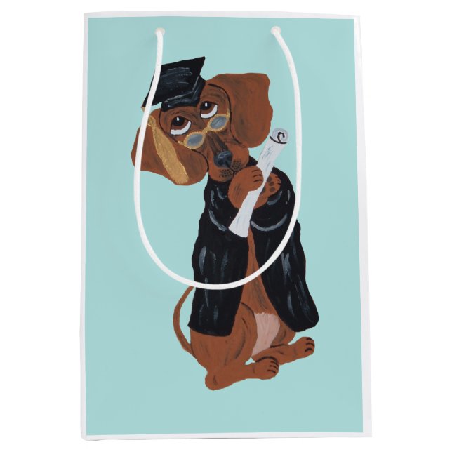 Dachshund Graduate Medium Gift Bag (Front)
