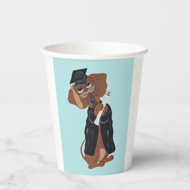 Dachshund Graduate Paper Cups (Front)