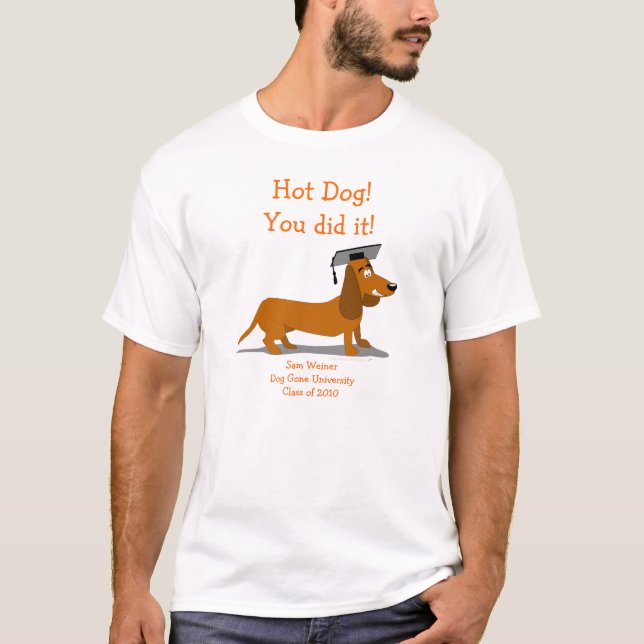 Dachshund Graduation Shirt Template (Front)