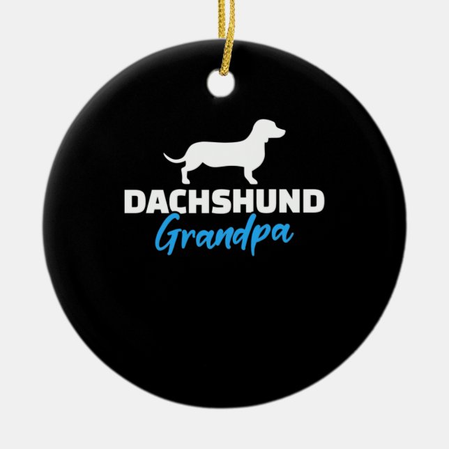 Dachshund Grandpa Ceramic Tree Decoration (Front)