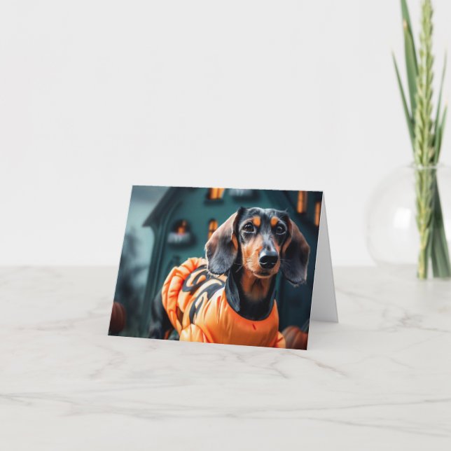 Dachshund Halloween Card (Front)