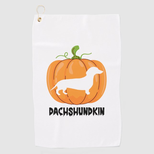 Dachshund Halloween Dog Golf Towel (Front)