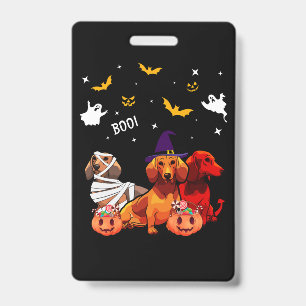 Dachshund Halloween Dog Lover ID Badge