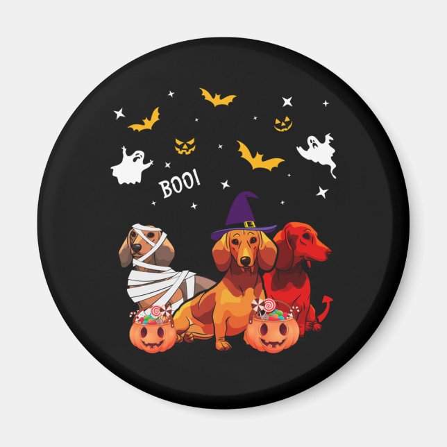 Dachshund Halloween Dog Lover Magnet (Front)