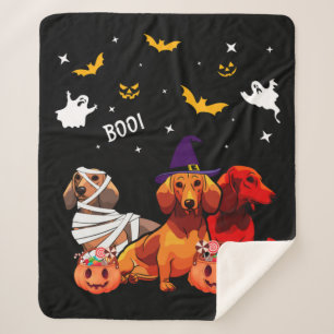 Dachshund Halloween Dog Lover Sherpa Blanket