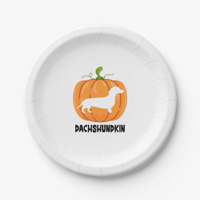 Dachshund Halloween Dog Paper Plate (Front)