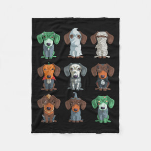 Dachshund Halloween Fleece Blanket