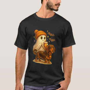 Dachshund Halloween Ghost Walking Dachshund Dog T-Shirt