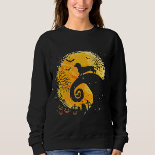 Dachshund Halloween Moon Dog Dachshund Funny Cute Sweatshirt