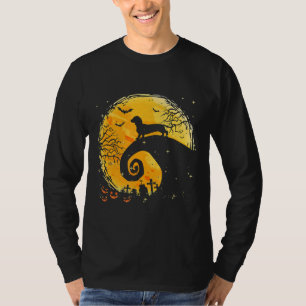 Dachshund Halloween Moon Dog Dachshund Funny Cute T-Shirt
