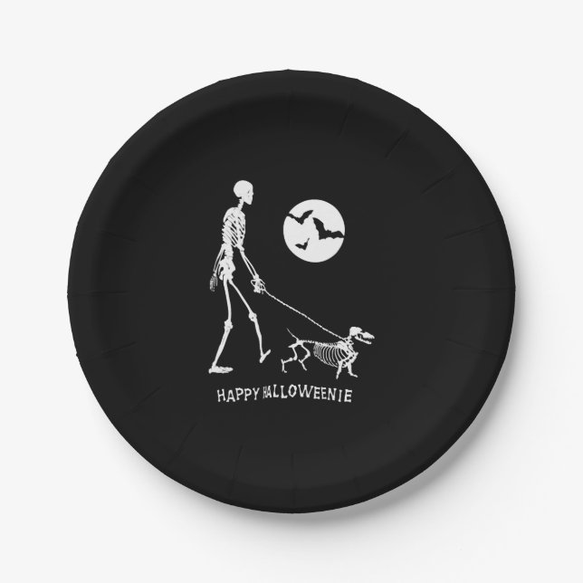 Dachshund Halloween Paper Plate (Front)