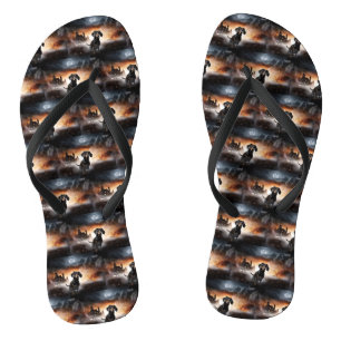 Dachshund Halloween Scary Jandals