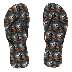 Dachshund Halloween Scary Jandals