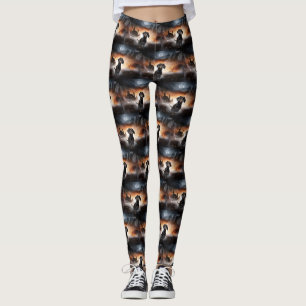 Dachshund Halloween Scary Leggings