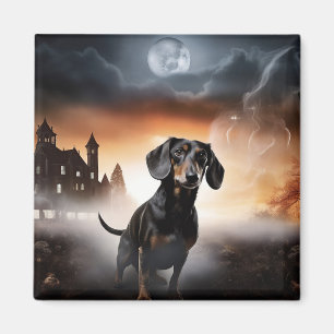 Dachshund Halloween Scary Magnet