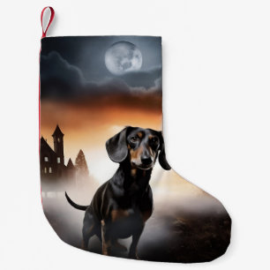 Dachshund Halloween Scary Small Christmas Stocking
