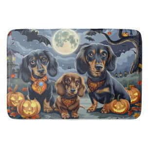 Dachshund Halloween Spooky  Bath Mat