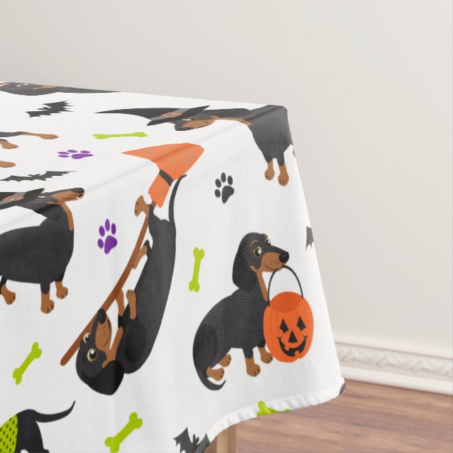 Dachshund Halloween Tablecloth (In Situ)