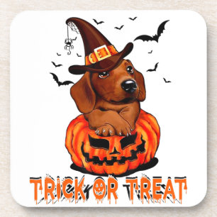 Dachshund Halloween Trick Or Treat Great Cool Gift Coaster