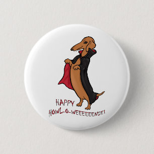 Dachshund Halloween Vampire 6 Cm Round Badge