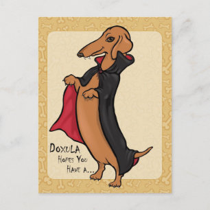 Dachshund Halloween Vampire Postcard