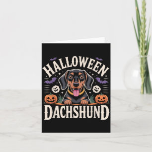 Dachshund Halloween Weenie Wiener Sausage Dog Card