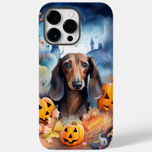 Dachshund Halloween With Pumpkins Scary Case-Mate iPhone 14 Pro Max Case