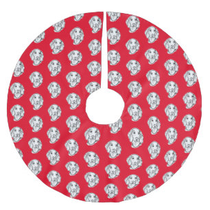 dachshund hand drawn sketch black white puppy dog brushed polyester tree skirt