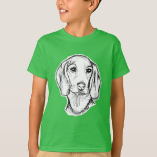 dachshund hand drawn sketch black white puppy dog T-Shirt