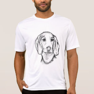 dachshund hand drawn sketch black white puppy dog T-Shirt