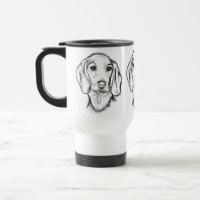 dachshund hand drawn sketch black white puppy dog 