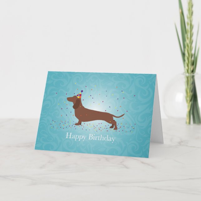 Dachshund - Happy Birthday Design Card (Front)