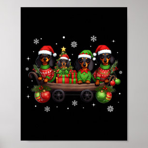 Dachshund Happy Christmas Funny Christmas Dogs Lov Poster
