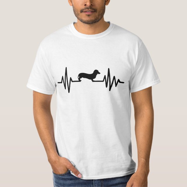 Dachshund Heart Beat T-Shirt (Front)