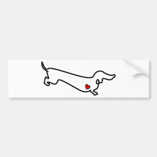 Dachshund Heart Bumper Sticker