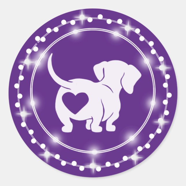 Dachshund Heart Love Sticker (Front)
