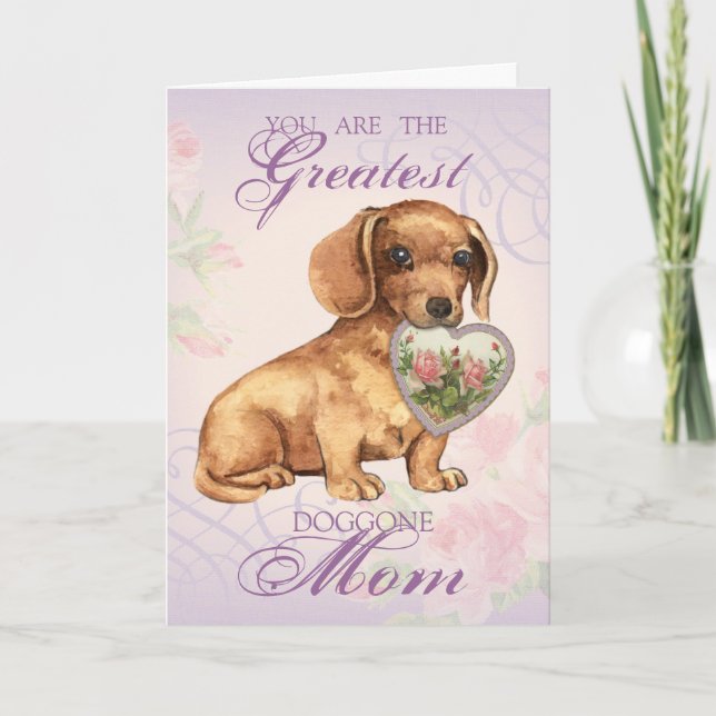 Dachshund Heart Mum Card (Front)