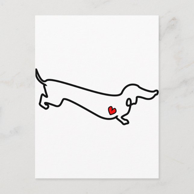 Dachshund Heart Postcard (Front)