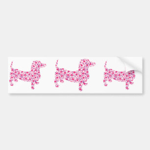 Dachshund Hearts Bumper Sticker