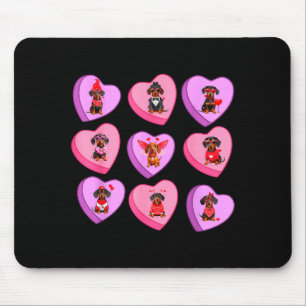 Dachshund Hearts Candy Valentines Weiner Dog Pet L Mouse Pad